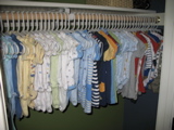 Baby has a very full wardrobe