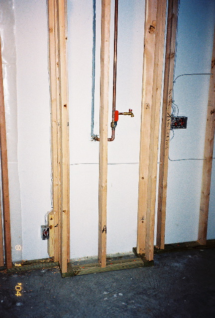 Re-framed area around water line (with electrical)