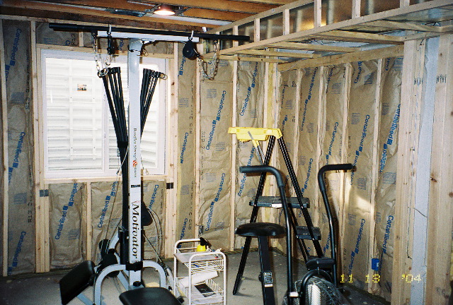 insulation in game room (NW corner)