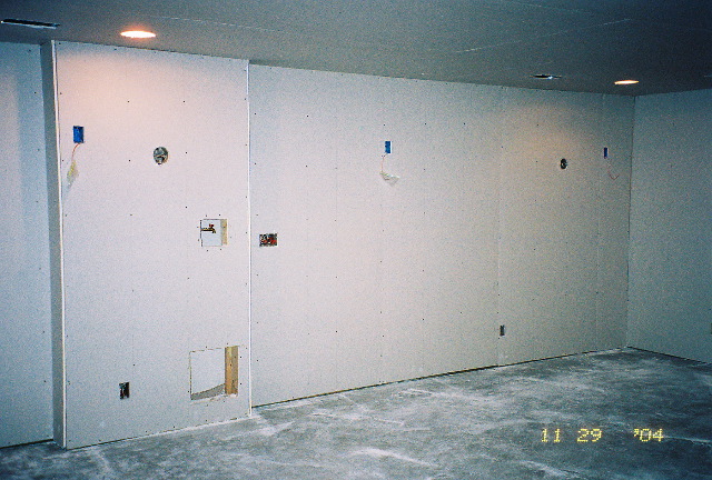 Drywall up in media room (1)