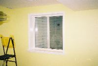 Egress window trim painted