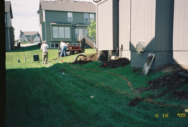 Laying out path of retaining wall