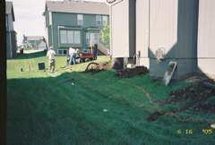 Laying out path of retaining wall