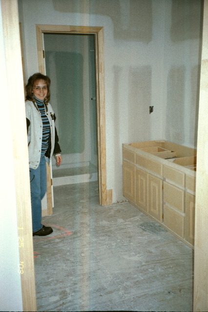 Master bath cabinets and smiling Sheila