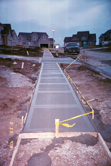 Sidewalk and driveway poured